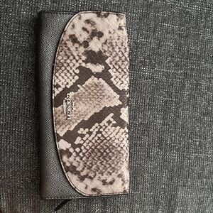 Coach Black and Cream Snake Pattern Wallet